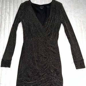 Marciano Black and Gold Mini long sleeve Dress